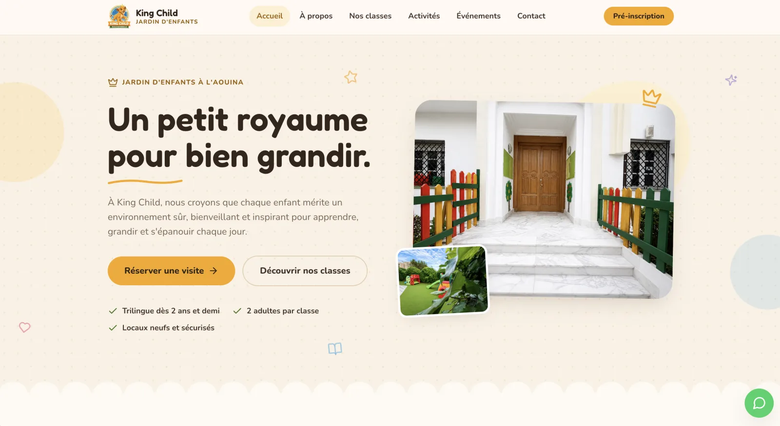 Startseite der King-Child-Website